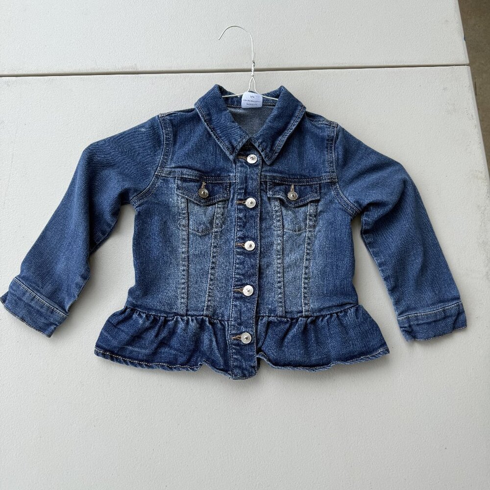 Girls' Peplum Denim Jacket – Disney's "Frozen" Embroidered (4T)